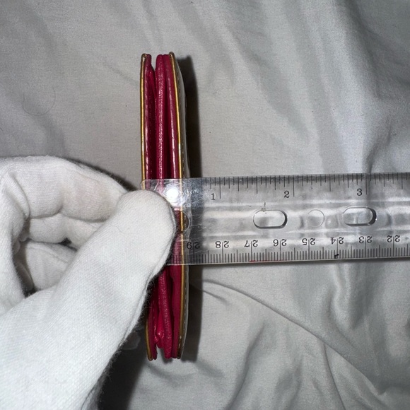 Gold And Pink Dior Card Holder Wallet - Patent Leather Oblique Pattern - Picture 16 of 16